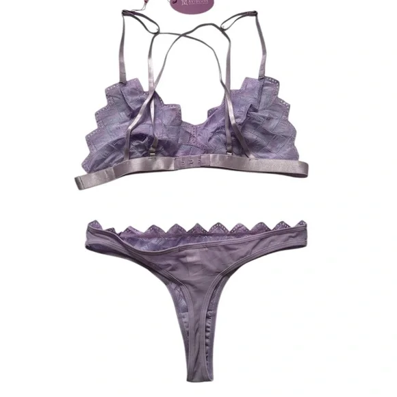 NWT Avidlove Lilac Lace Bralette and Panty Set - Picture 5 of 7